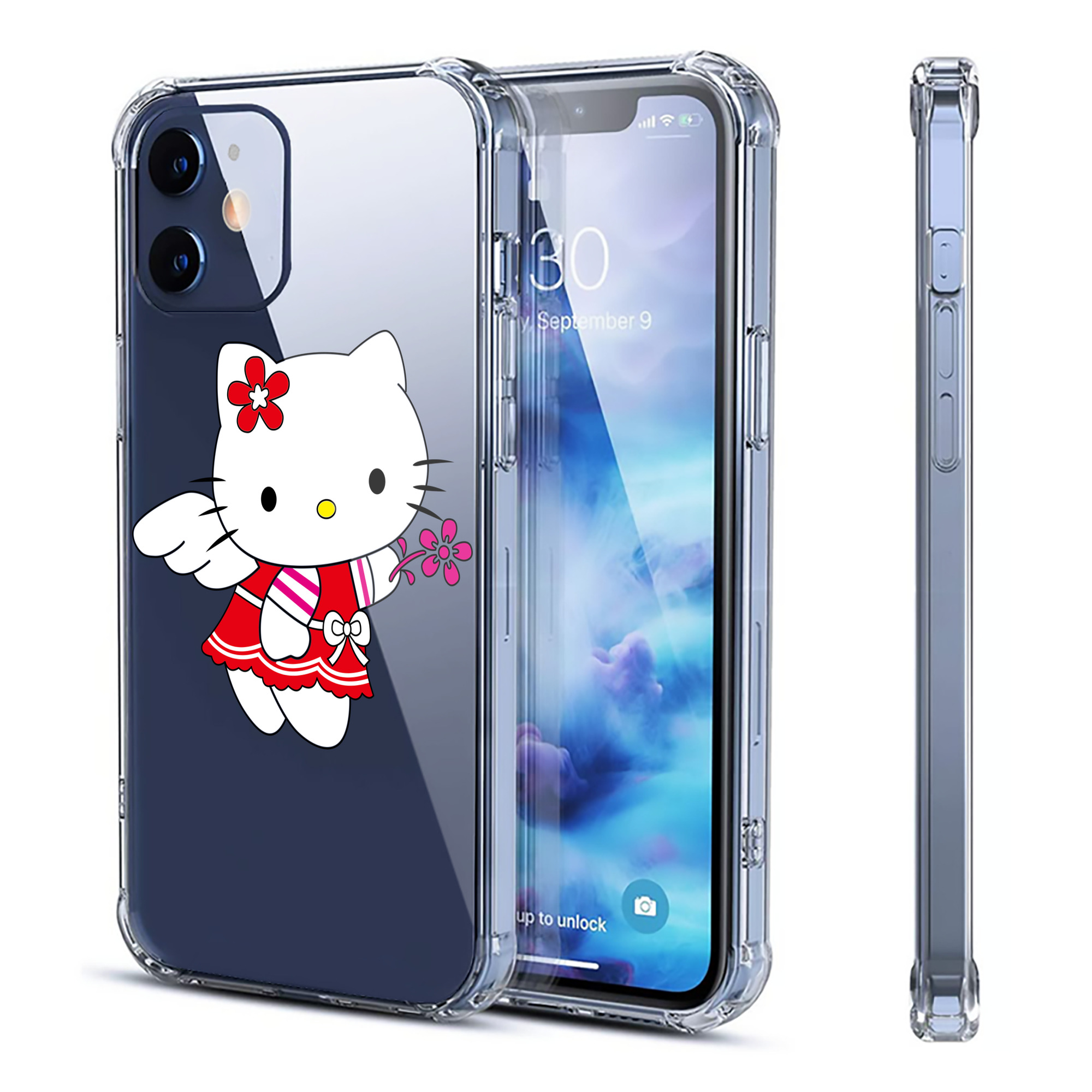（画像用） Hello Kitty ハローキティ 【iPhone 12シリーズ対応】透明スマホケース（クリアソフトケース）